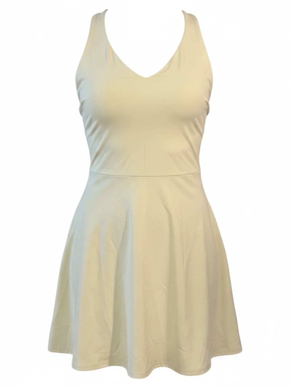 Fabletics Women's V-Neck Soft Yellow Fit & Flare Athletic Dress